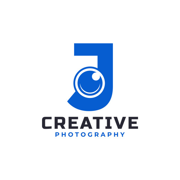 字母j配镜头的标志设计创意十足图片下载