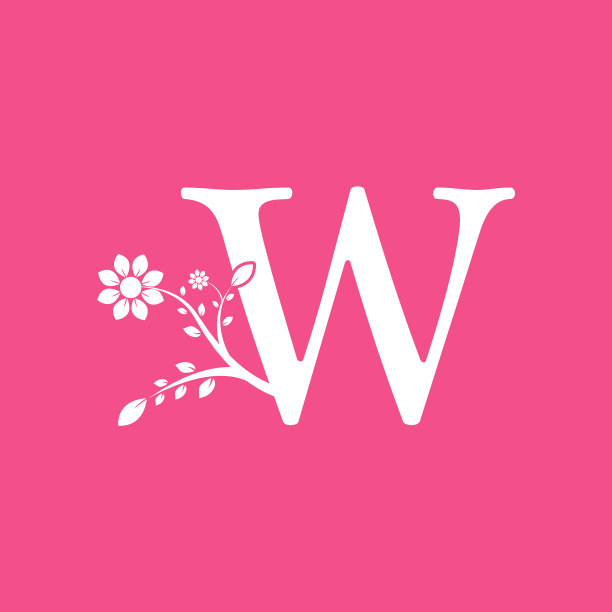 字母w连接花式图案，可用作花图片下载