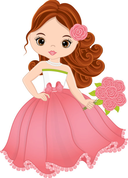 美丽的女孩手持一束玫瑰图片下载