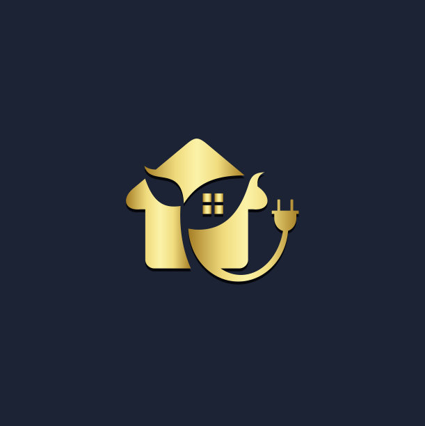 家生态能源叶金色标志图片下载