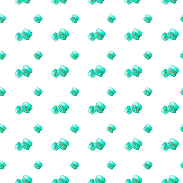 糖果、冰淇淋和蛋糕的无缝图案。用于纸和织物的水彩画。糕点和糖果。食物，糕点，面包。图片下载