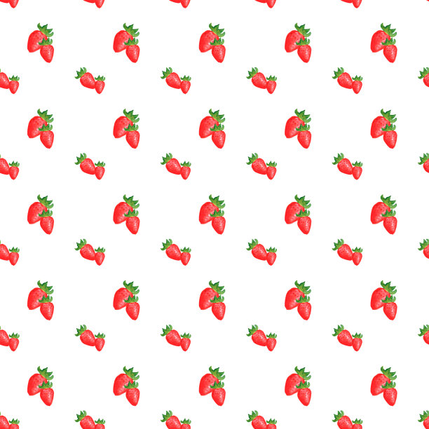 无缝图案水彩无缝图案草莓插图。为纸张和织物绘图。图片下载