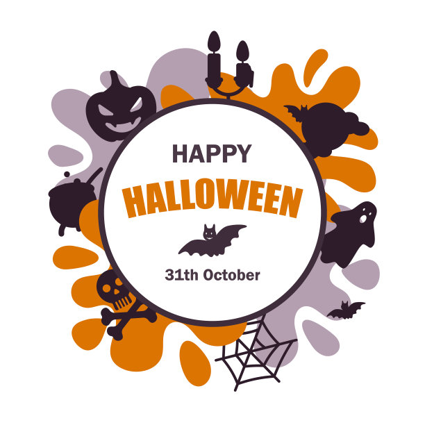 缤纷可爱的万圣节设计为孩子的聚会图片下载