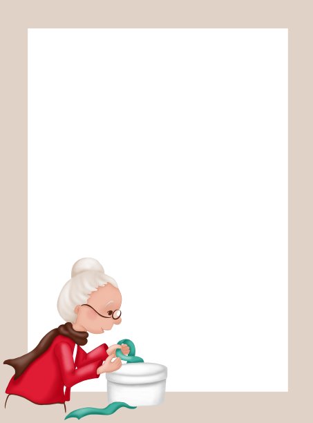 祖母用绿丝带包装圣诞礼物。图片下载