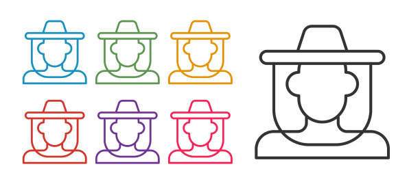 设置线养蜂人与保护帽图标隔离图片下载