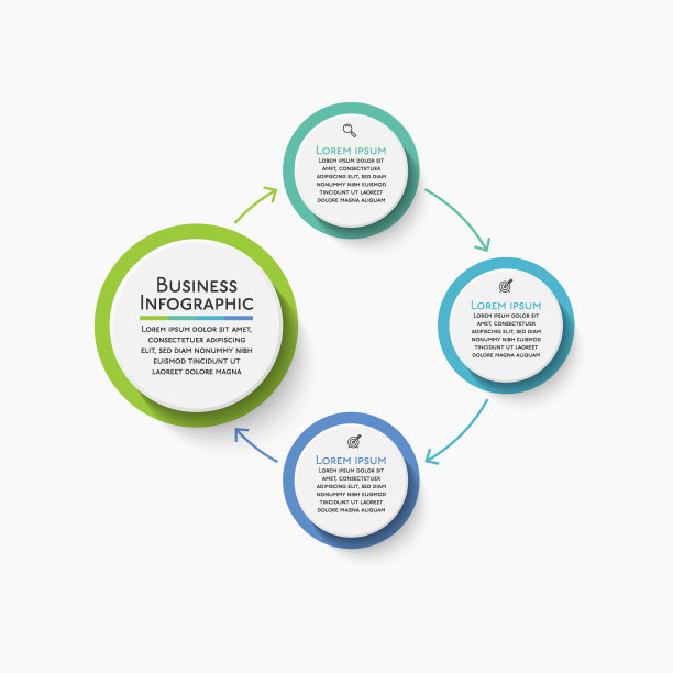 为抽象背景模板设计的业务周期时间轴信息图图标图片下载