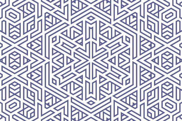 经典几何背景图案配蓝白线，装饰点缀插画。简单的蓝色直线条纹不同的设计形状图片下载