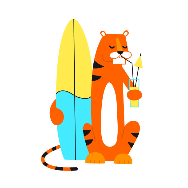 卡通老虎2022新年快乐图片下载