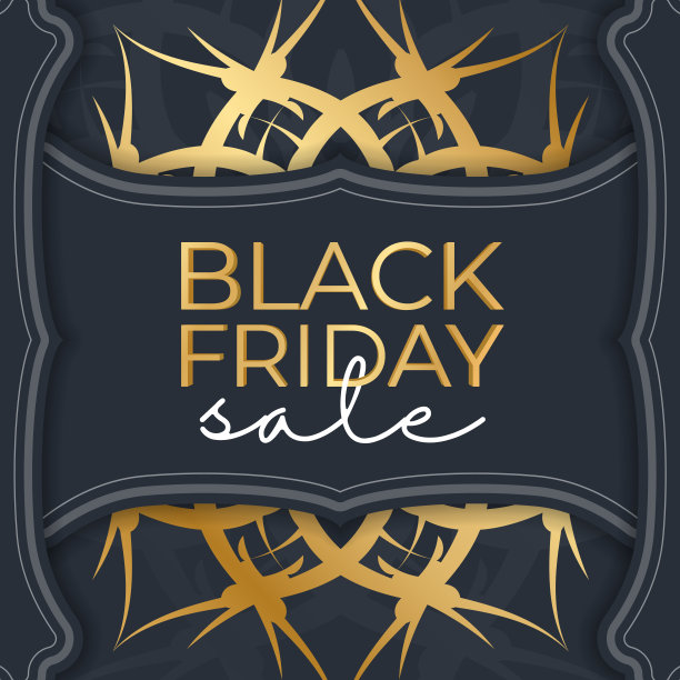 黑色星期五促销的庆祝广告深蓝色的圆金色图案图片下载