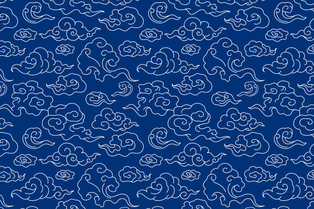 中国蓝色背景云图案图片下载