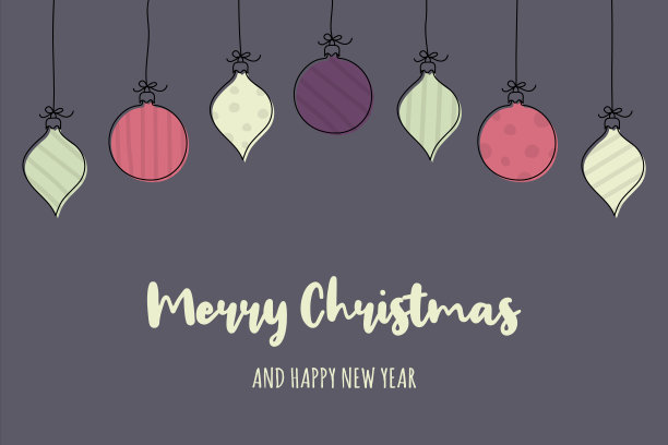 圣诞贺卡与手画的小玩意。圣诞节的设计。向量图片下载