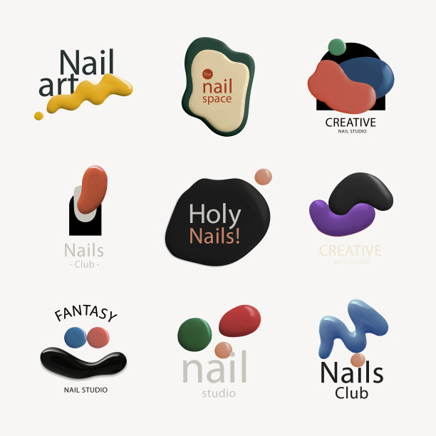 美容沙龙标志业务模板的指甲图片下载