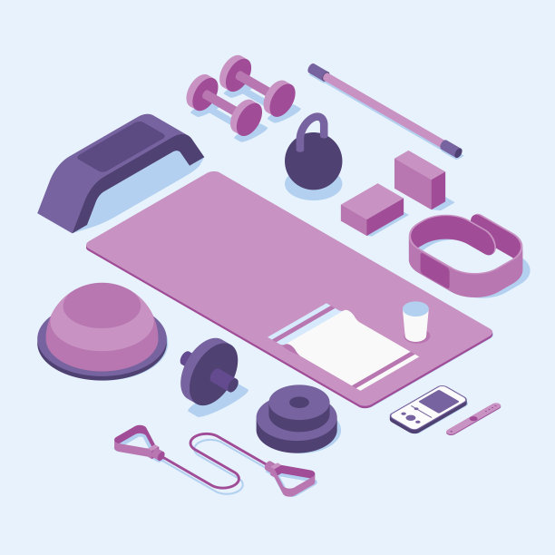 等距健身房健身运动矢量插图图片下载
