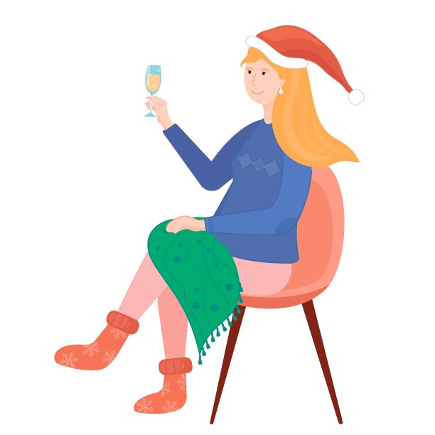 女人庆祝圣诞节或新年。2022年庆祝圣诞节。图片下载