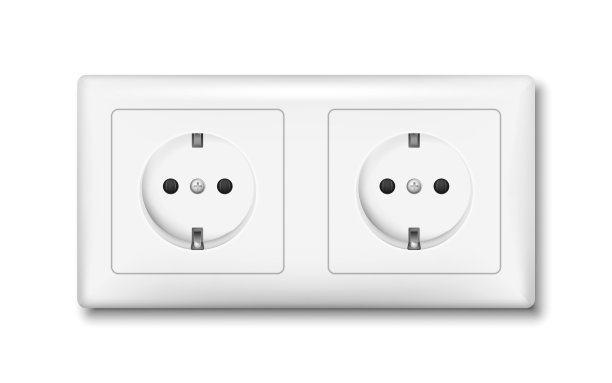欧式白色塑料电源插座。矢量插图。图片下载