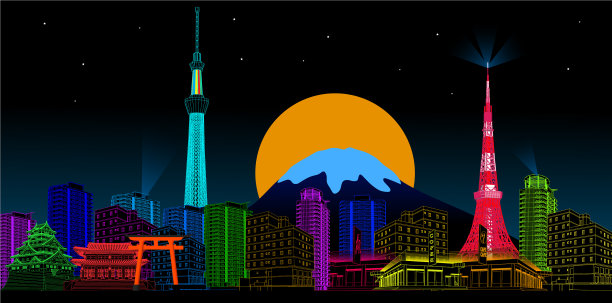 东京城市的夜空图片下载