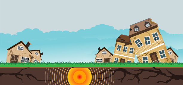 地震，自然灾害，矢量设计图片下载