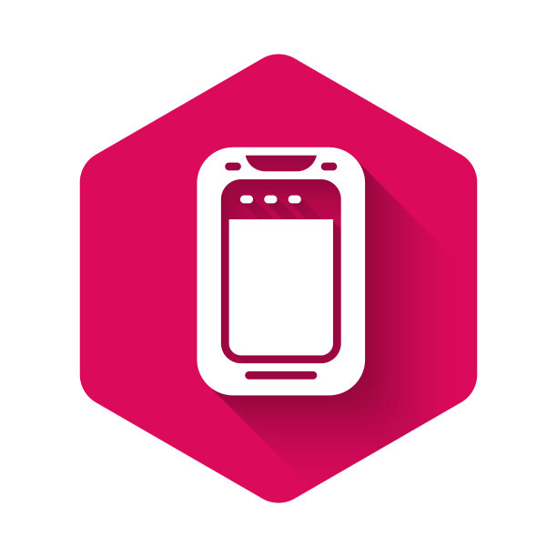 白色智能手机与手机图标隔离图片下载