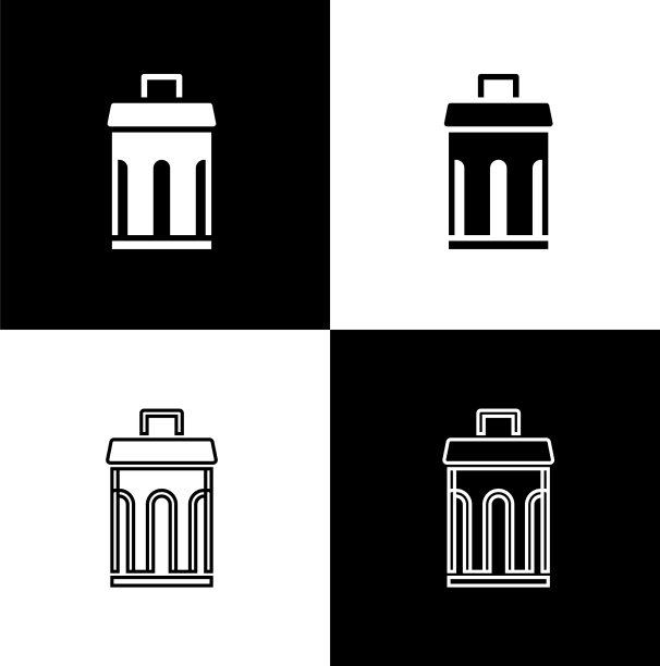 将垃圾桶图标设置为黑白图片下载