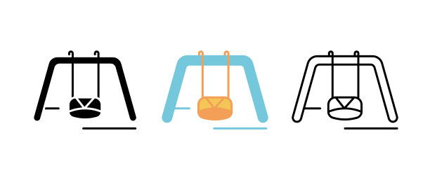 秋千玩具图标集。有趣和游戏图标。图片下载