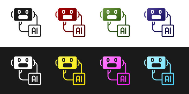 设置人工智能机器人图标隔离图片下载