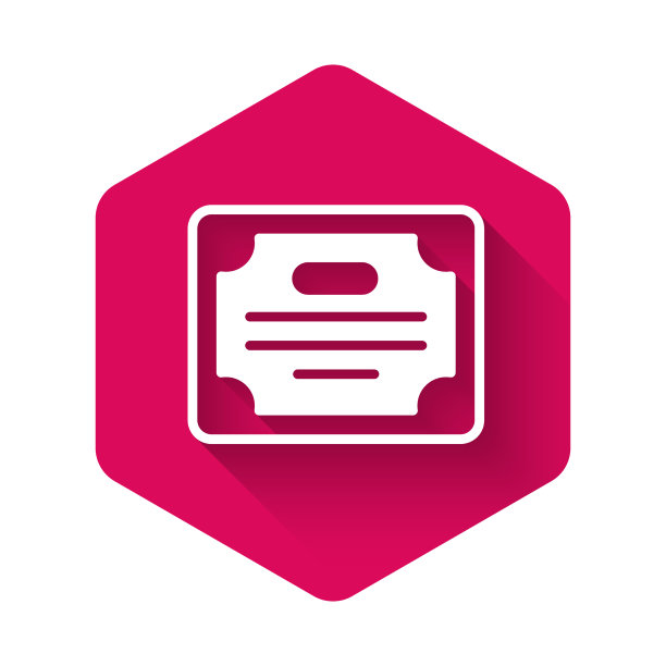 白色证书模板图标与长隔离图片下载