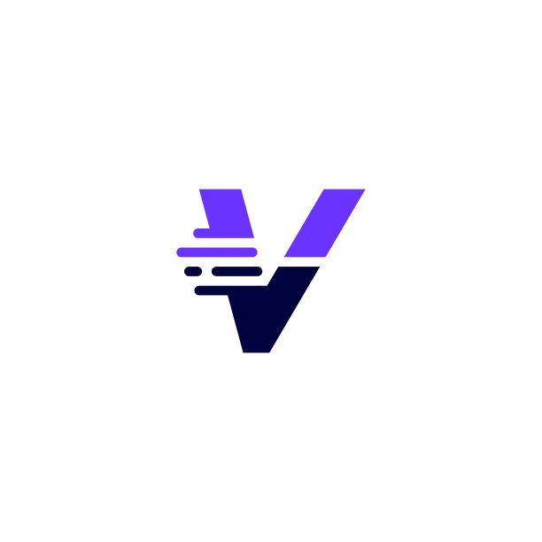 V字母短划线小写科技数字快速交付移动蓝色矢量图标插图图片下载