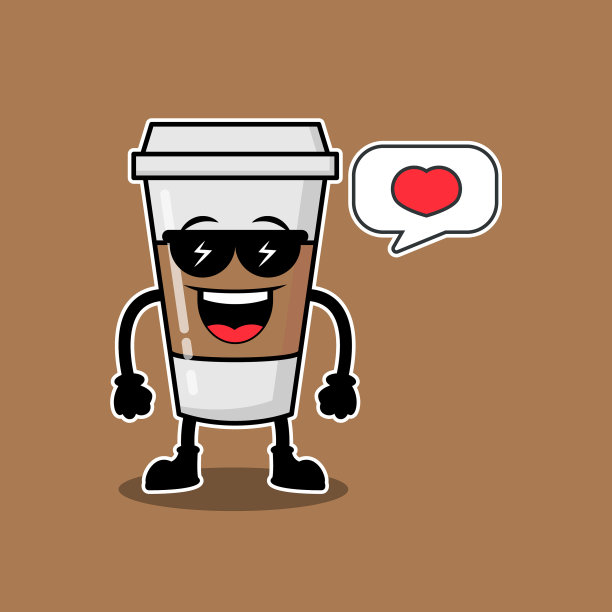 图形可爱的人物咖啡杯饮料图片下载