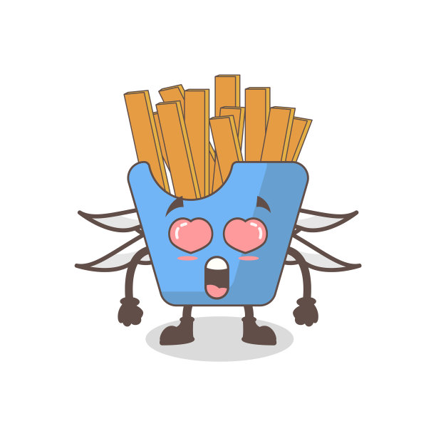 可爱的吉祥物图案，适合炸薯条图片下载