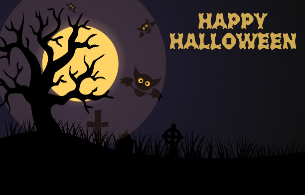 海报或快乐的万圣节背景图形图片下载