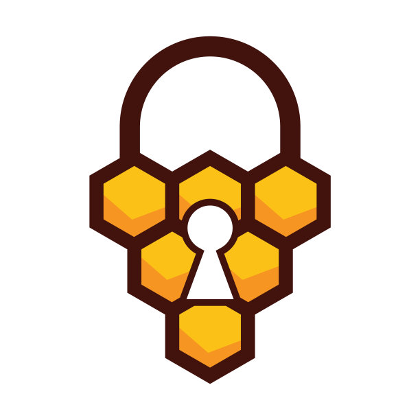 图形的蜂蜜挂锁标志适合图片下载