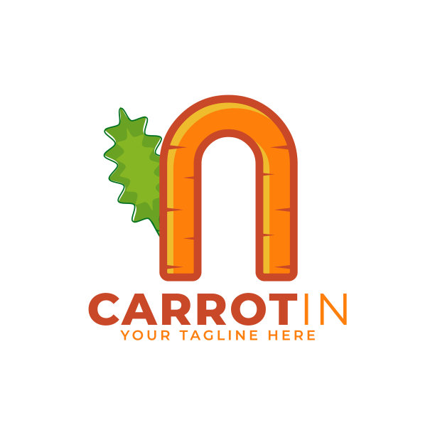 首字母n为胡萝卜设计的标志图片下载
