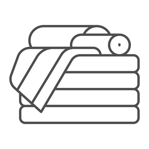 堆叠的毛巾细线图标室内设计图片下载