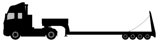 卡车和拖车的剪影图片下载