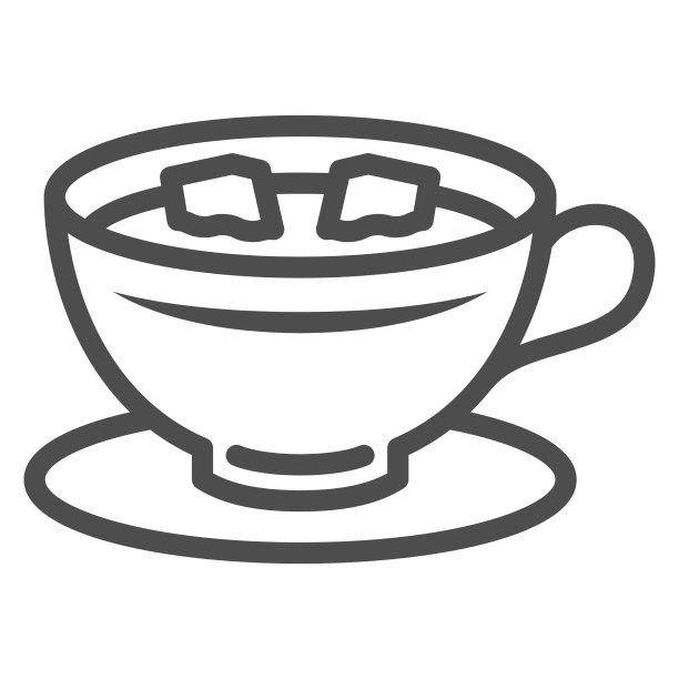 一杯加了糖块的咖啡放在茶碟线上图片下载