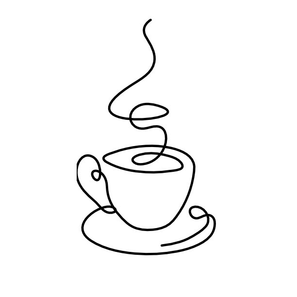 抽象的杯子作为连续的线条绘制在白色作为背景图片下载
