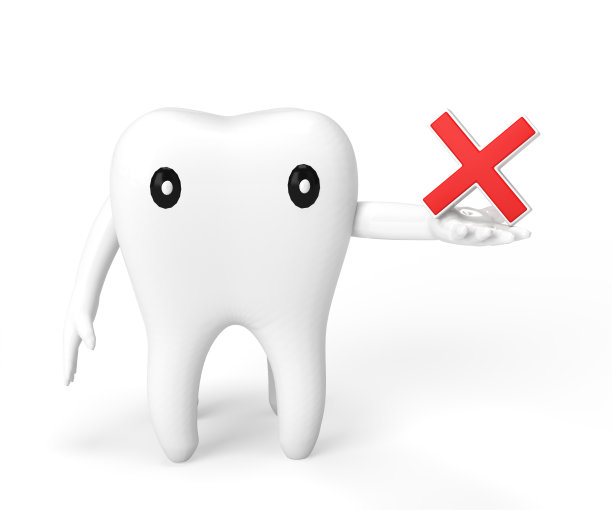 3D牙齿和X符号图片下载