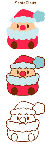 圆圆的、可爱的圣诞老人插图图片下载