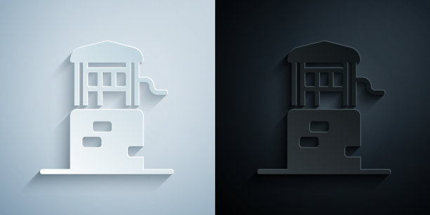 剪纸好图标孤立在灰色和黑色图片下载