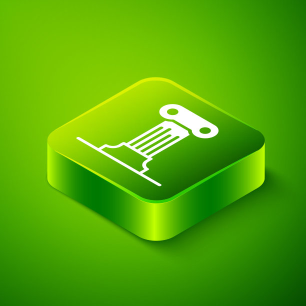 等距定律支柱图标孤立上绿图片下载