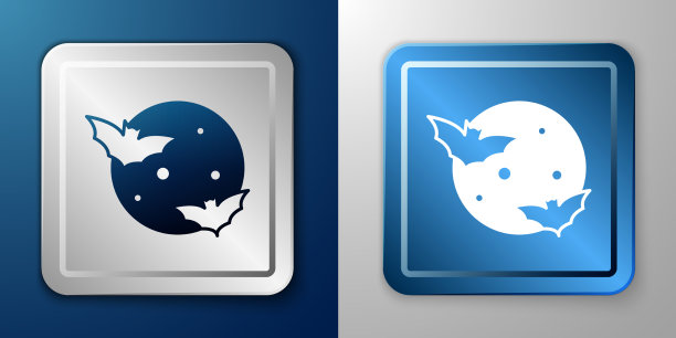 白色的月亮和星星图标孤立在蓝色和图片下载