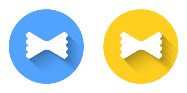 白色通心粉图标孤立与长影子图片下载