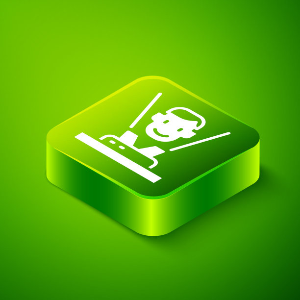 等距全息图图标隔离在绿色图片下载