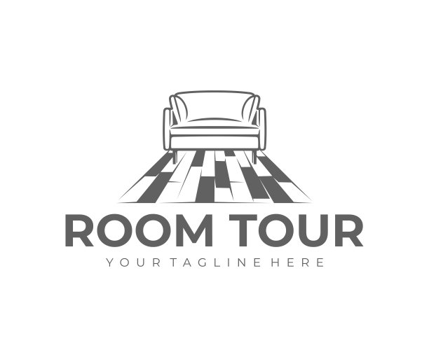 房间参观，室内装潢，沙发及强化地板，设计。家庭内部，家具，客厅和扶手椅，矢量设计和插图图片下载