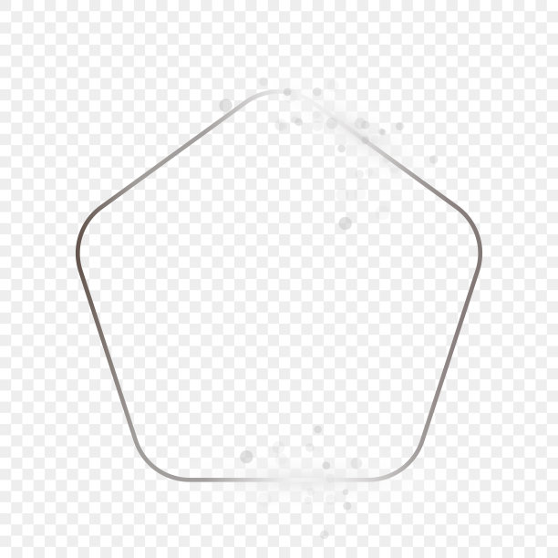 银色发光的圆形五边形框架与闪光图片下载