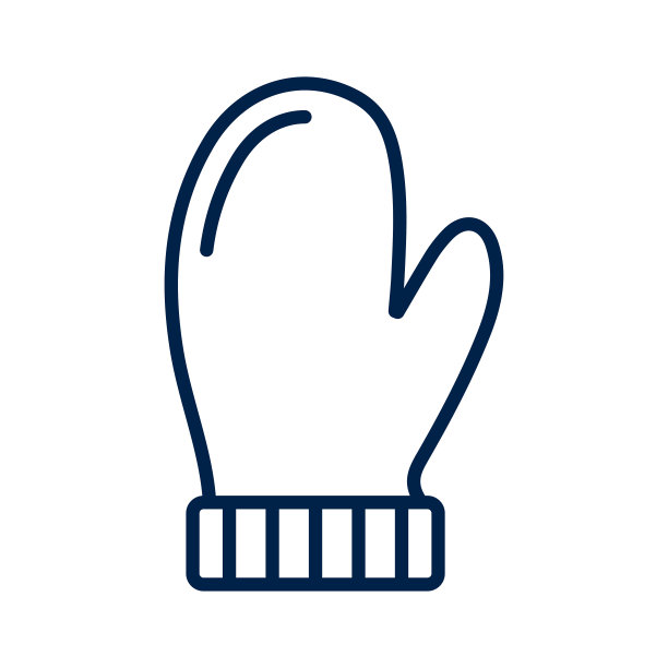 冬季手套图标标志模板隔离在白色背景。图片下载