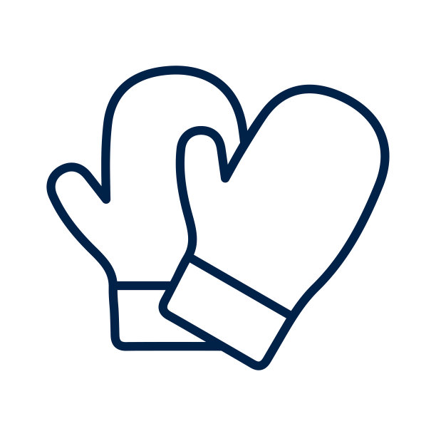 冬季手套图标标志模板隔离在白色背景。图片下载