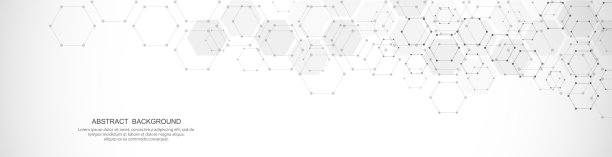 横幅设计模板或网站标题。抽象的背景与几何形状和六边形模式图片下载