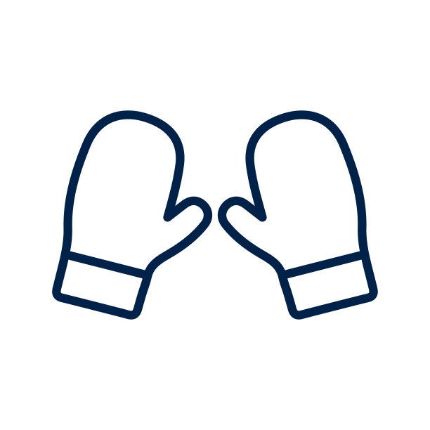 冬季手套图标标志模板隔离在白色背景。图片下载