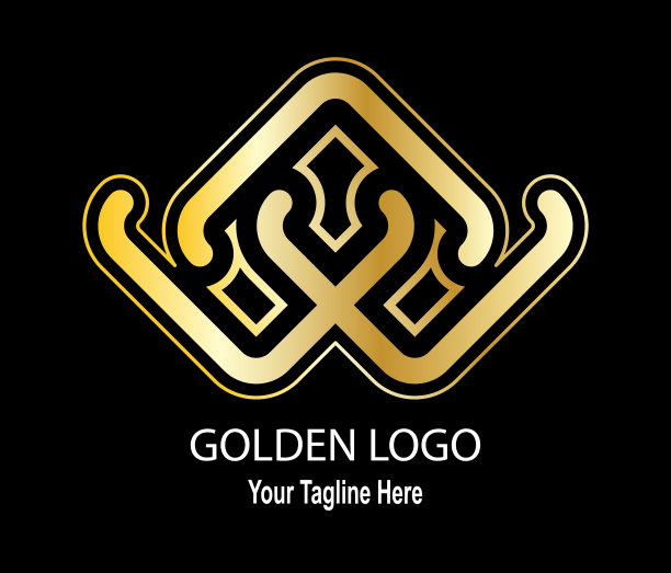 抽象为金色标志的品牌或不干胶图片下载